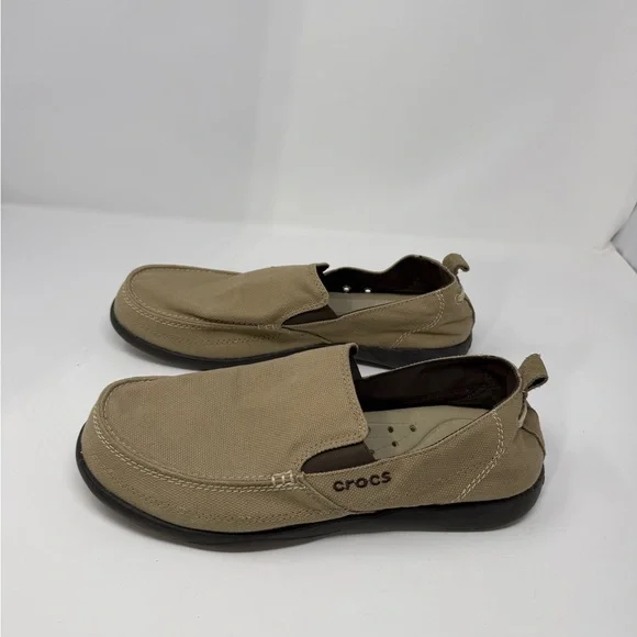 CROCS Men's Beige Slip-On Loafers Sz 12 (WAFGES) - Picture 4 of 8